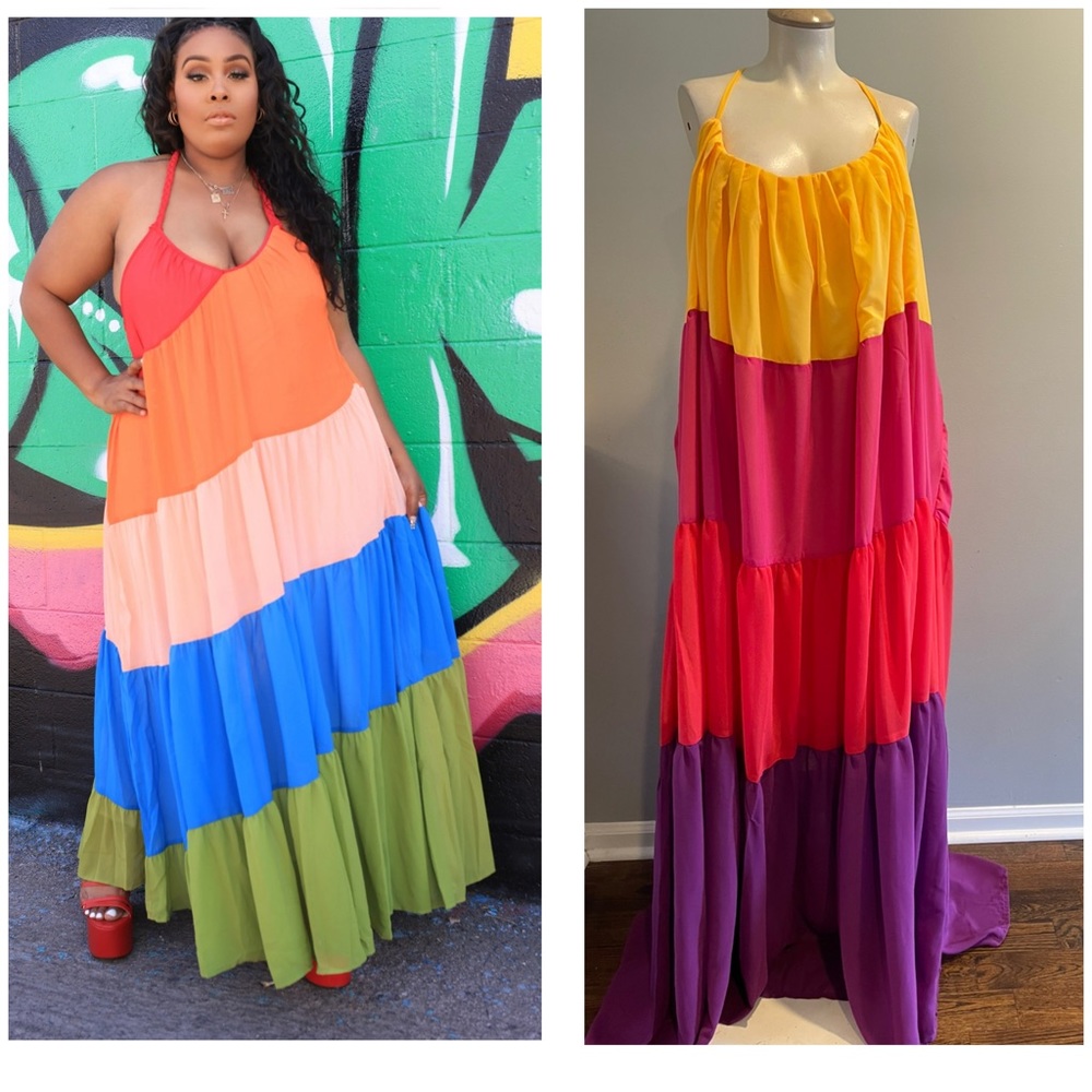 COLORBLOCK MAXI DRESS